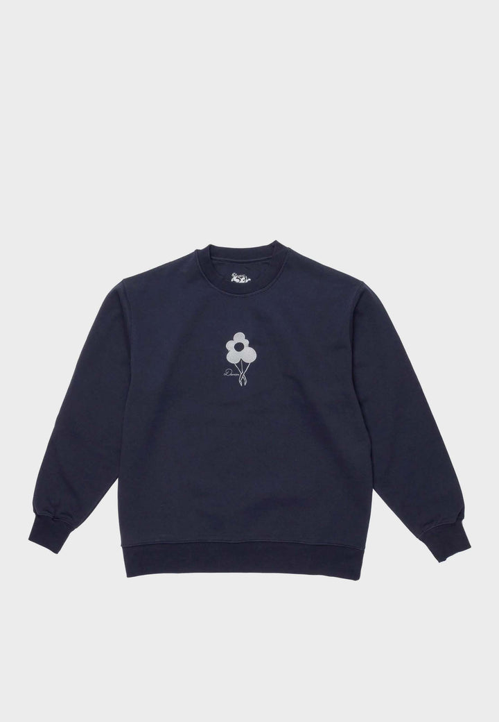 Flower Logo Crew Neck Sweater - Dark Navy