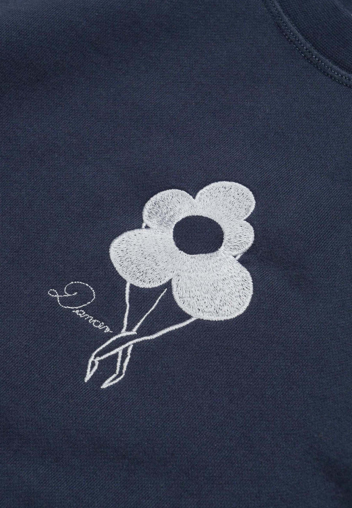 Flower Logo Crew Neck Sweater - Dark Navy