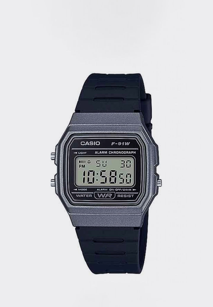 Digital Watch (F91WM-1B) - Silver/Black