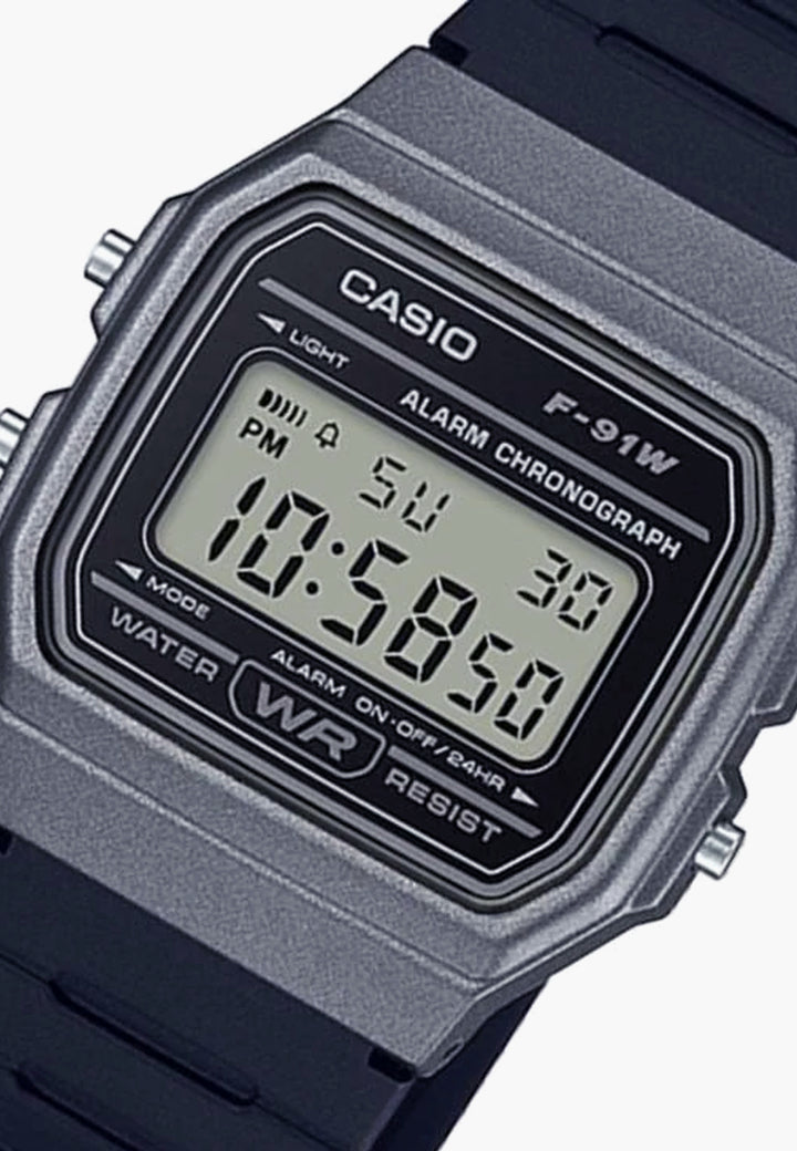 Digital Watch (F91WM-1B) - Silver/Black