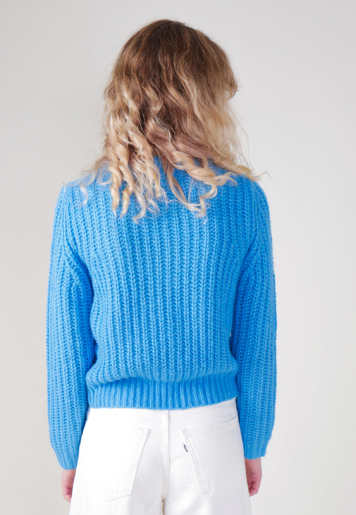 Fluffy Sailor Sweater - Bluebird