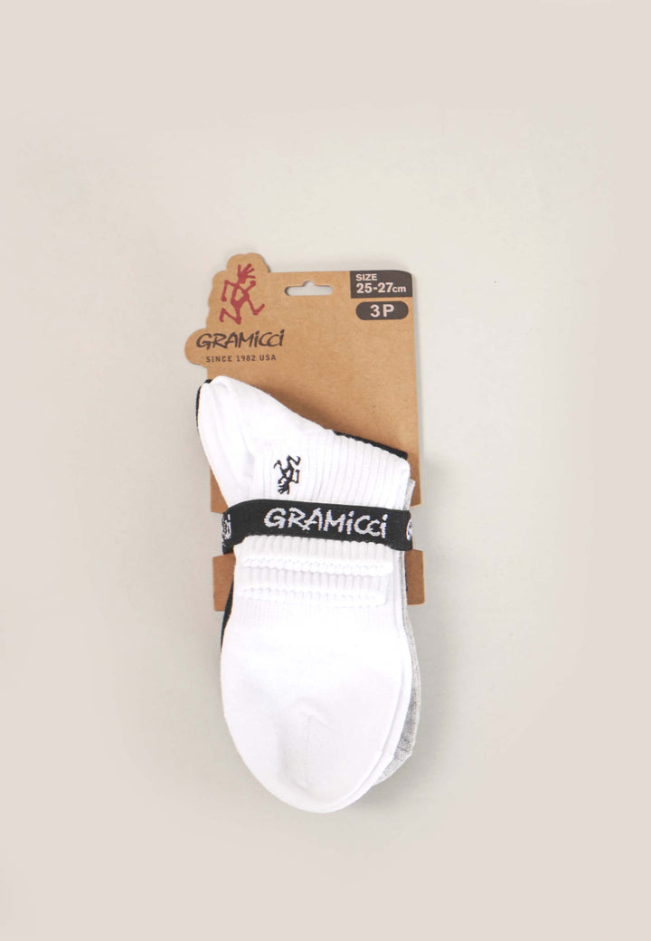 Basic Short Socks - 3 pack - white/grey/black