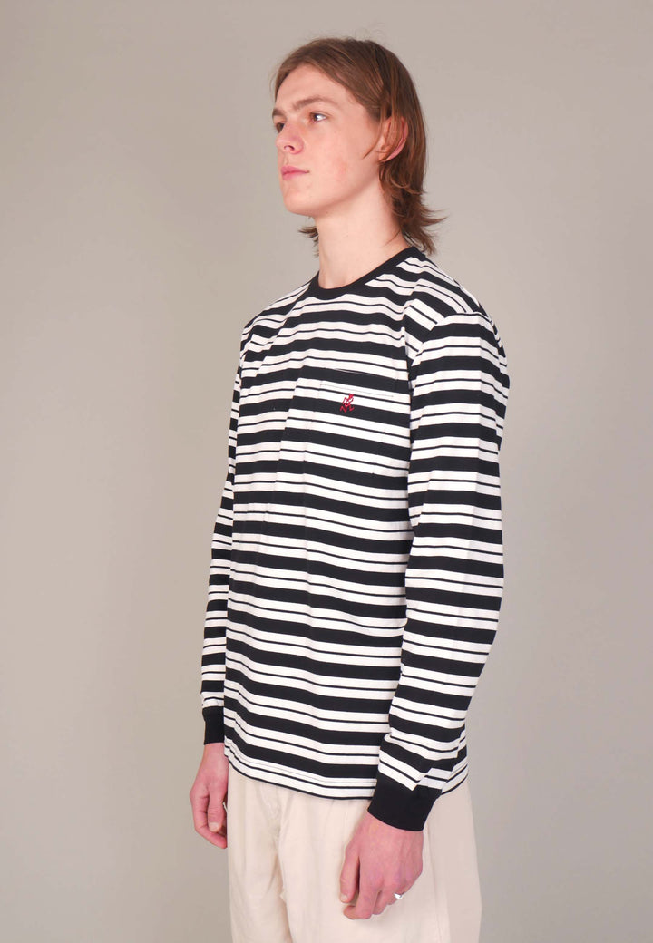 Striped One Point Long Sleeve - black/white