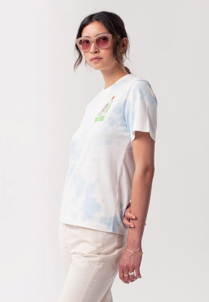 Growers and Showers T-Shirt - blue tie dye