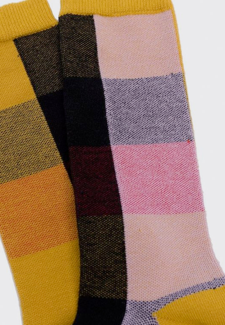 Checks Socks - yellow/lavender/orange