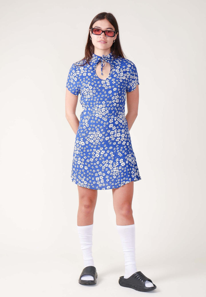 Kate Floral Kelly Dress - Electric Blue