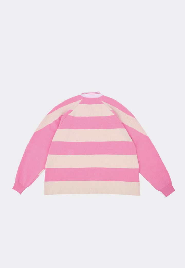 Knit Rugby Top - Pink
