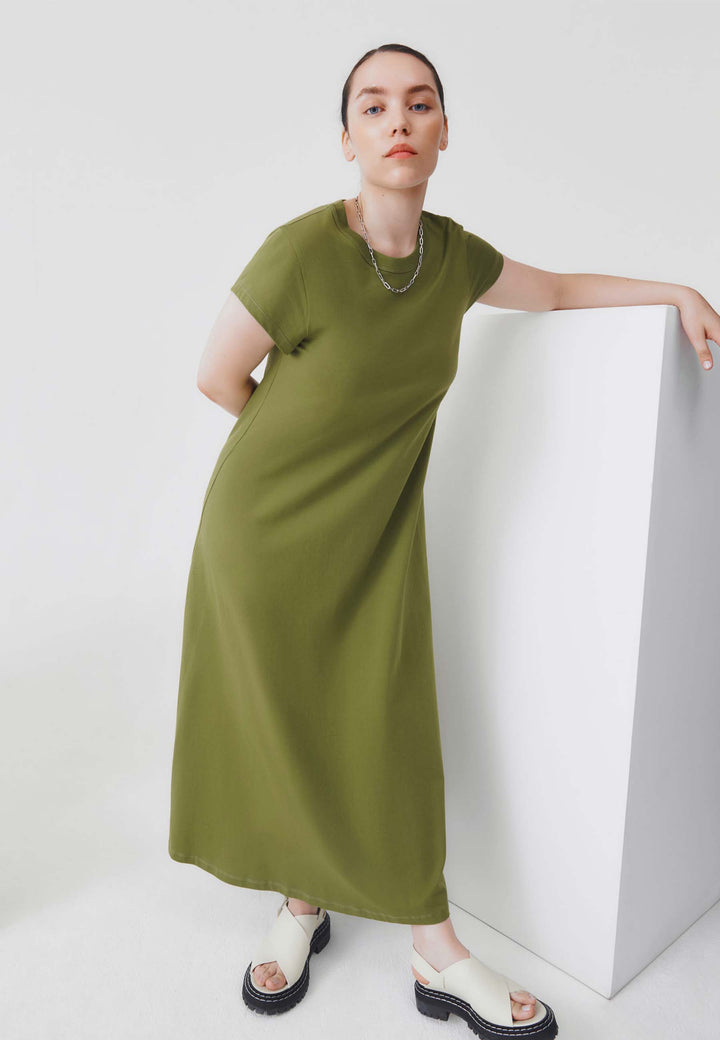 Cap Sleeve Dress - leaf