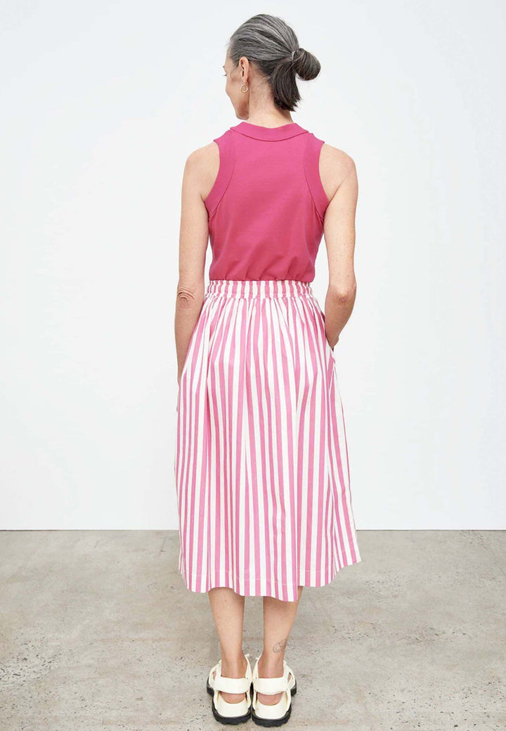 Mina Skirt - Fuchsia Stripe