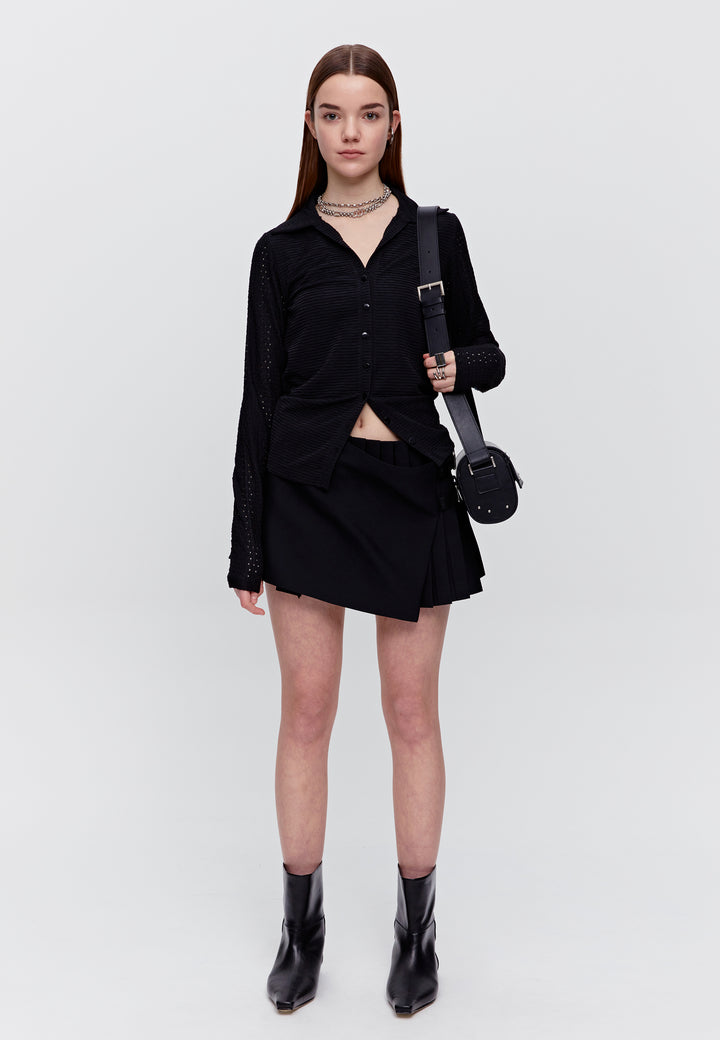 Typeservice | Buy Lace Mix Fitted Shirt - Black online | Good As Gold, NZ