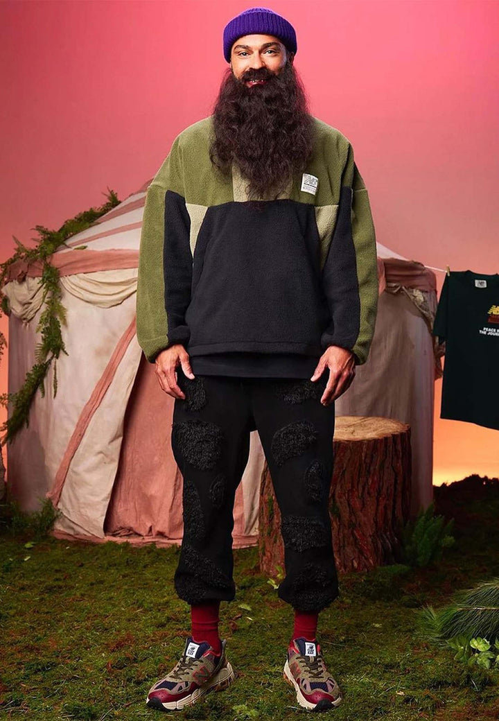 Salehe Bembury Yurt Fleece Pullover Jacket - black