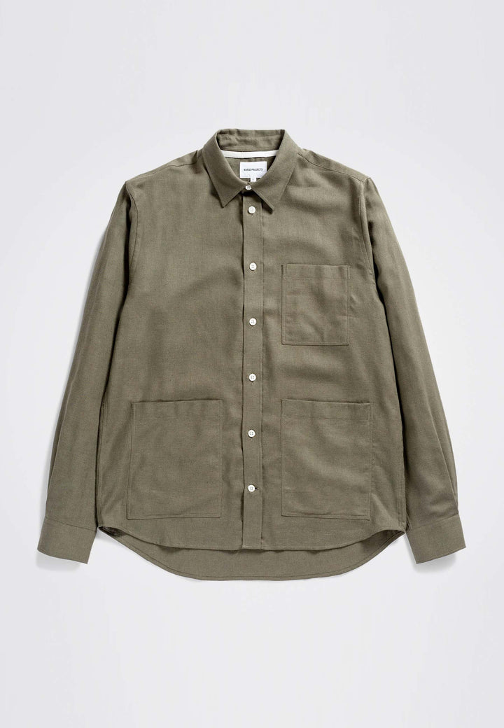 Thorsten Cotton Linen Shirt - ivy green