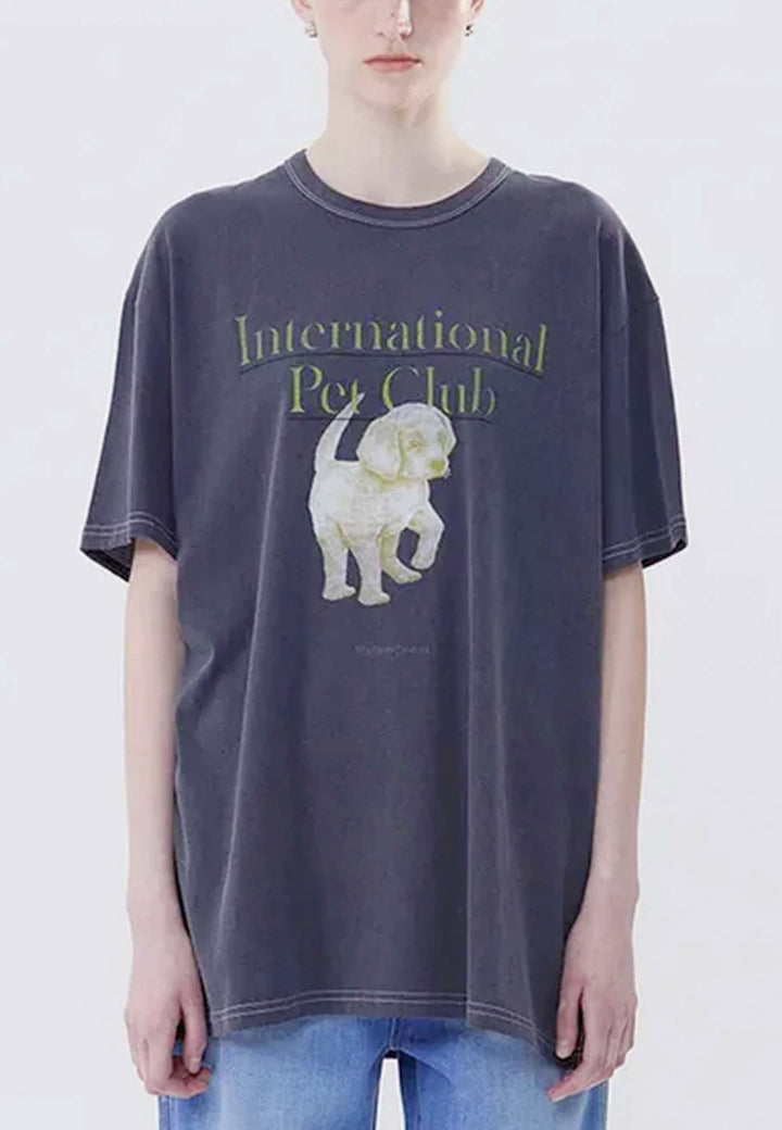 Pet Club Cotton T-Shirt - charcoal