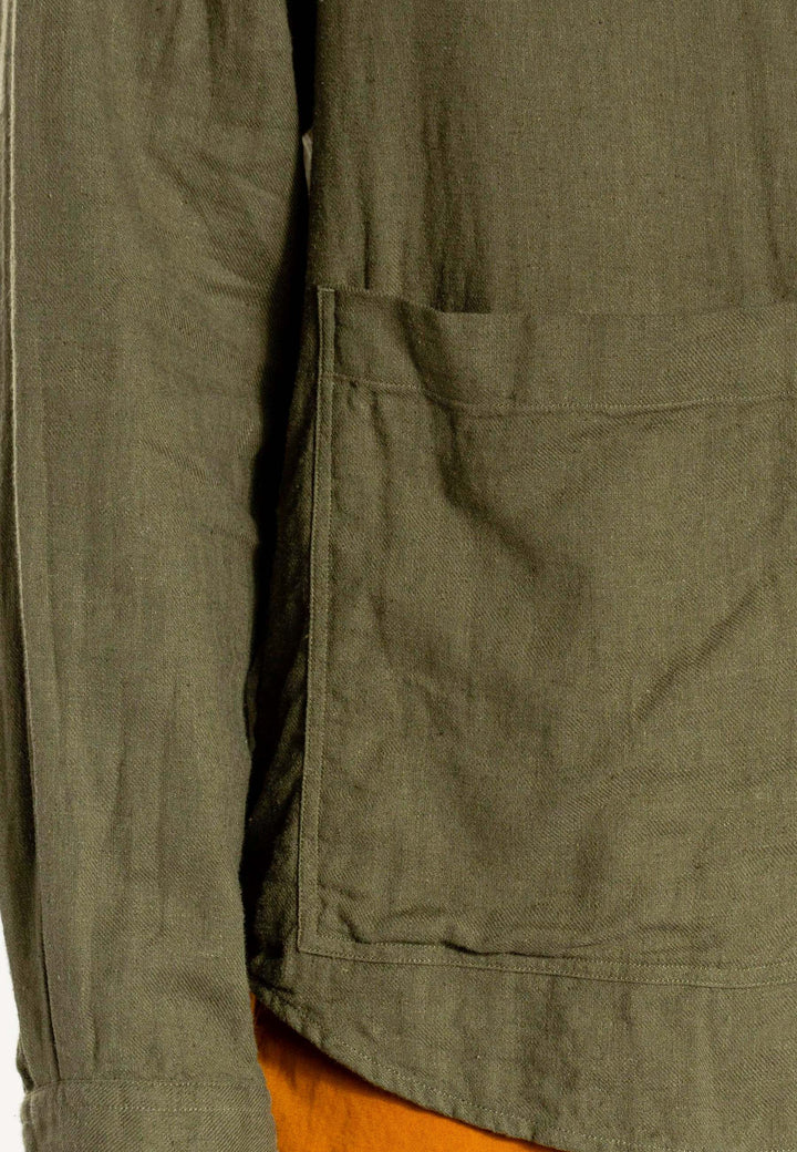 Thorsten Cotton Linen Shirt - ivy green