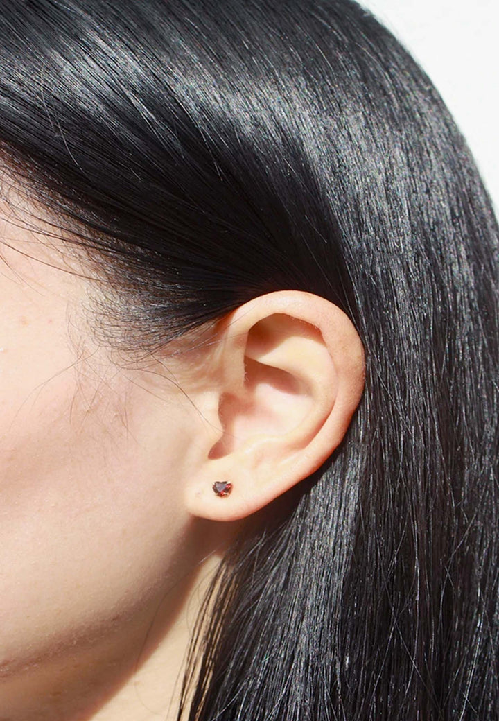 Micro Heart Jewel Stud Earrings