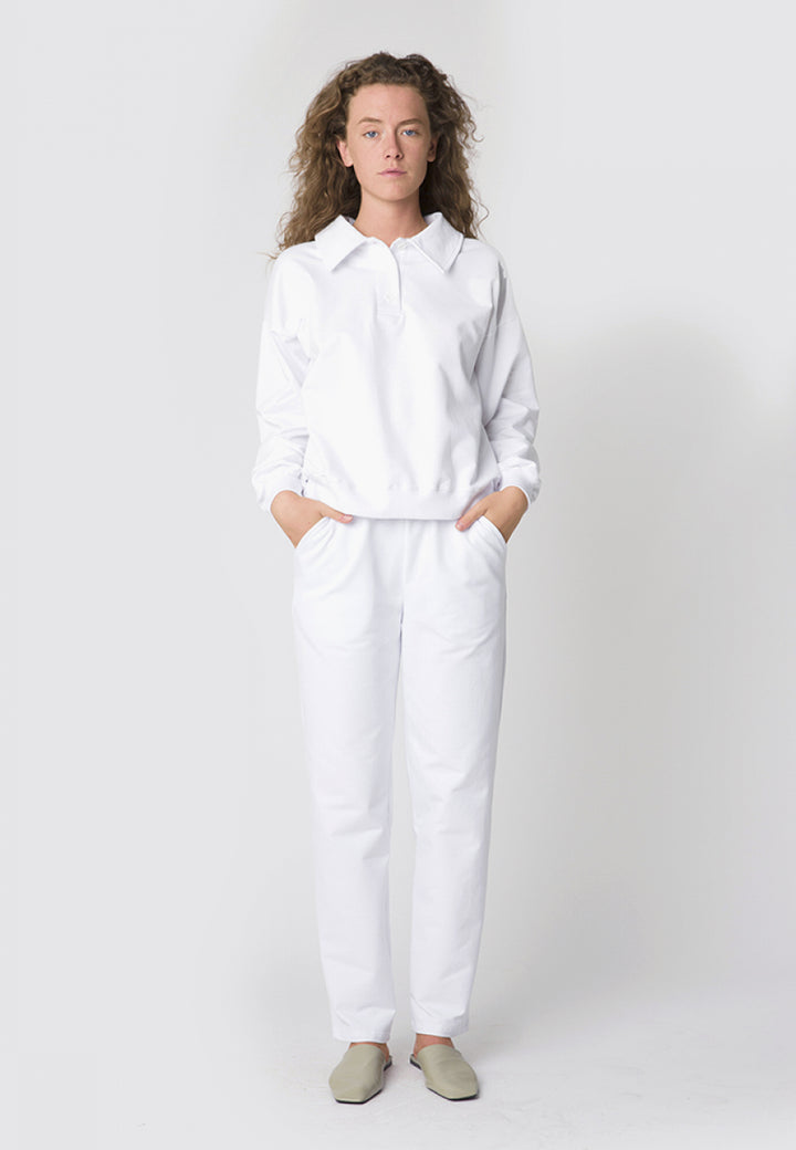 Leon Line Polo Sweater - white