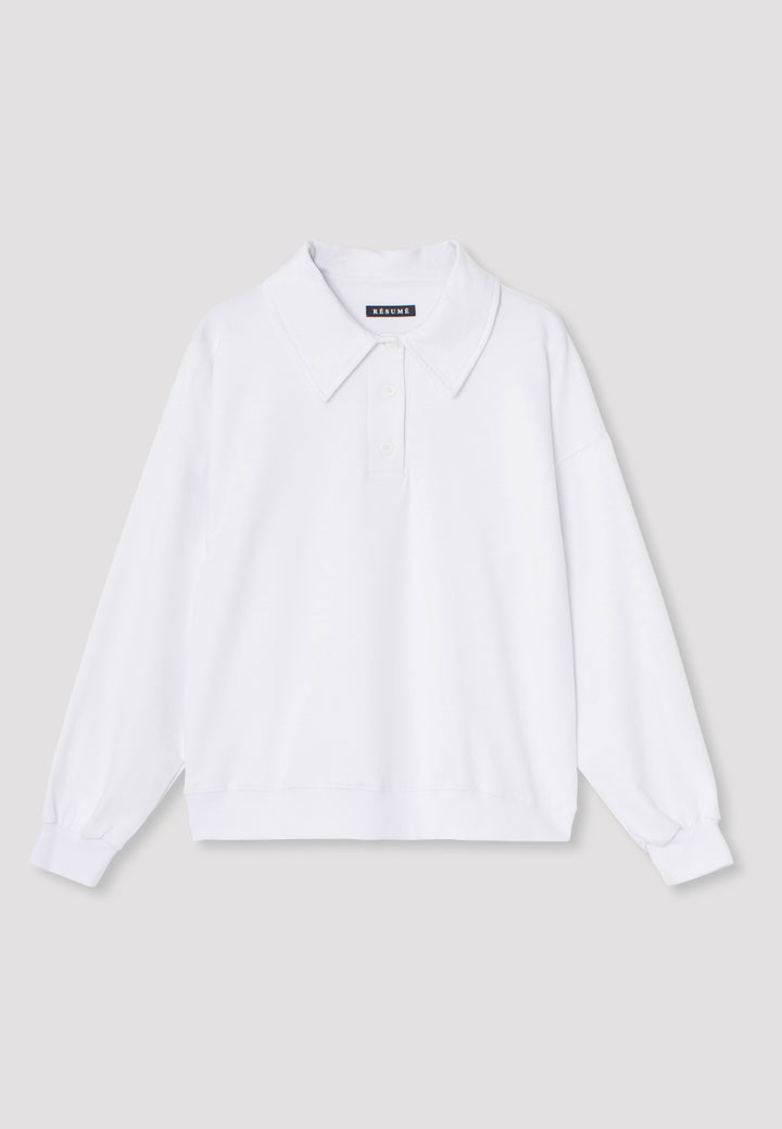 Leon Line Polo Sweater - white