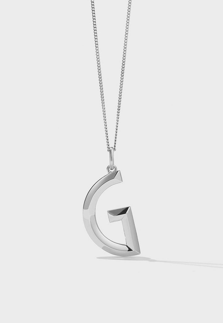 Faceted Letter Necklace - Sterling Silver