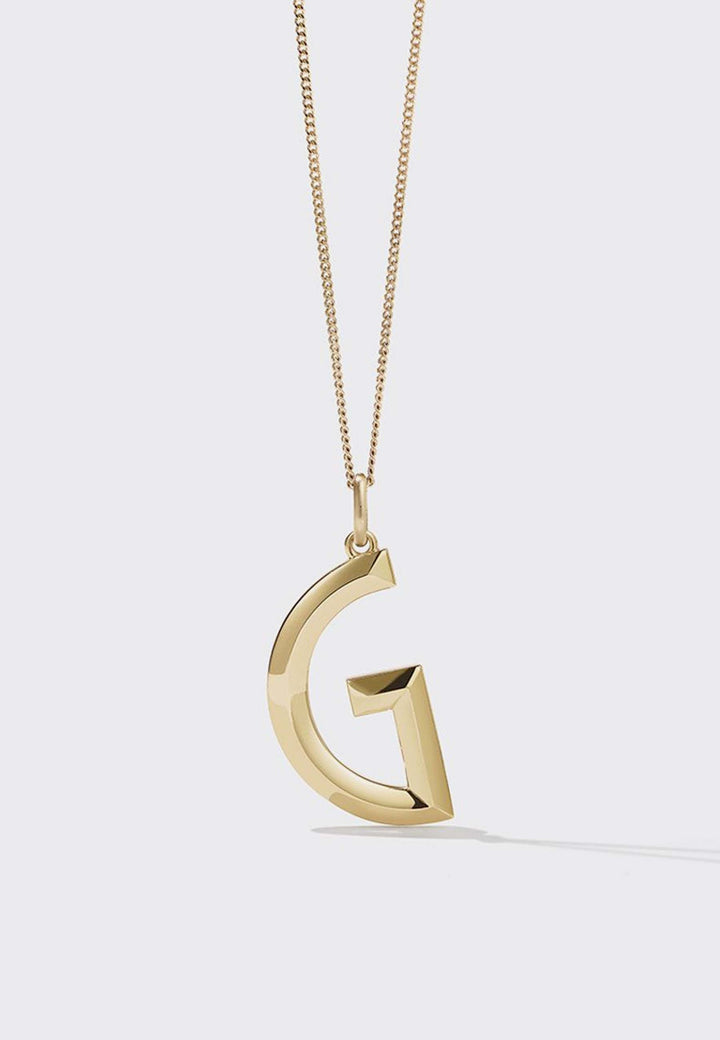 Faceted Letter Necklace - Gold Plated