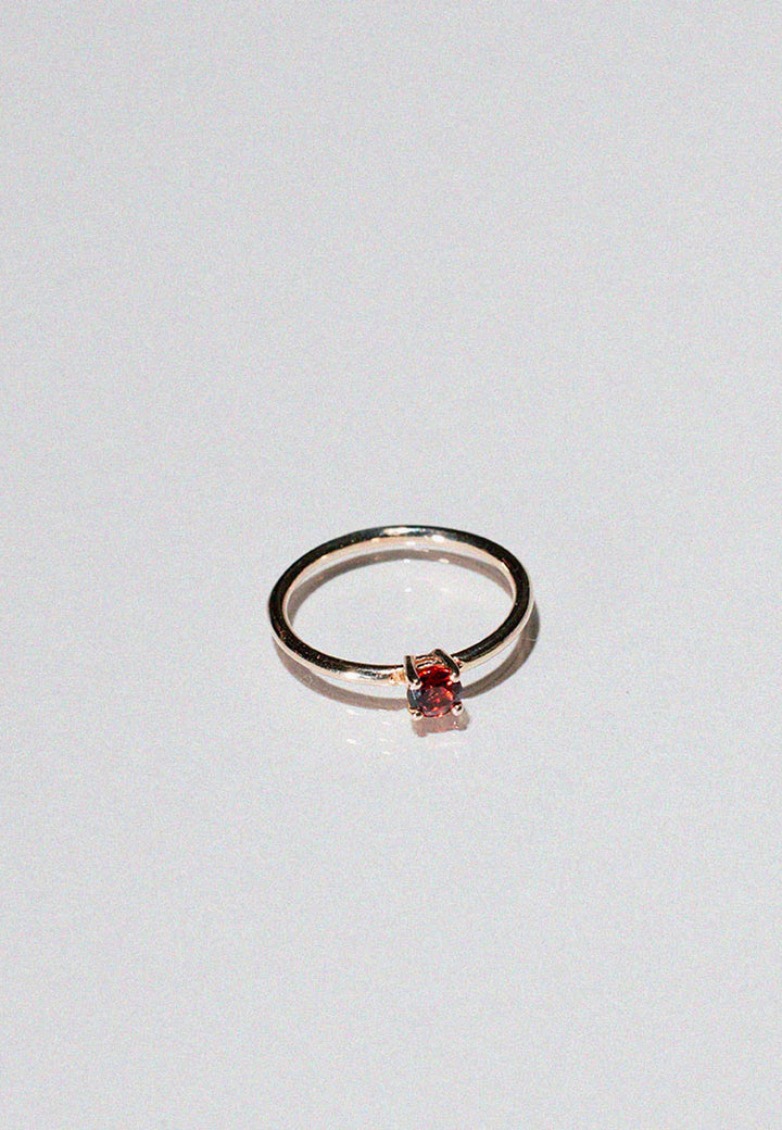 Micro Round Ring - Thai Garnet