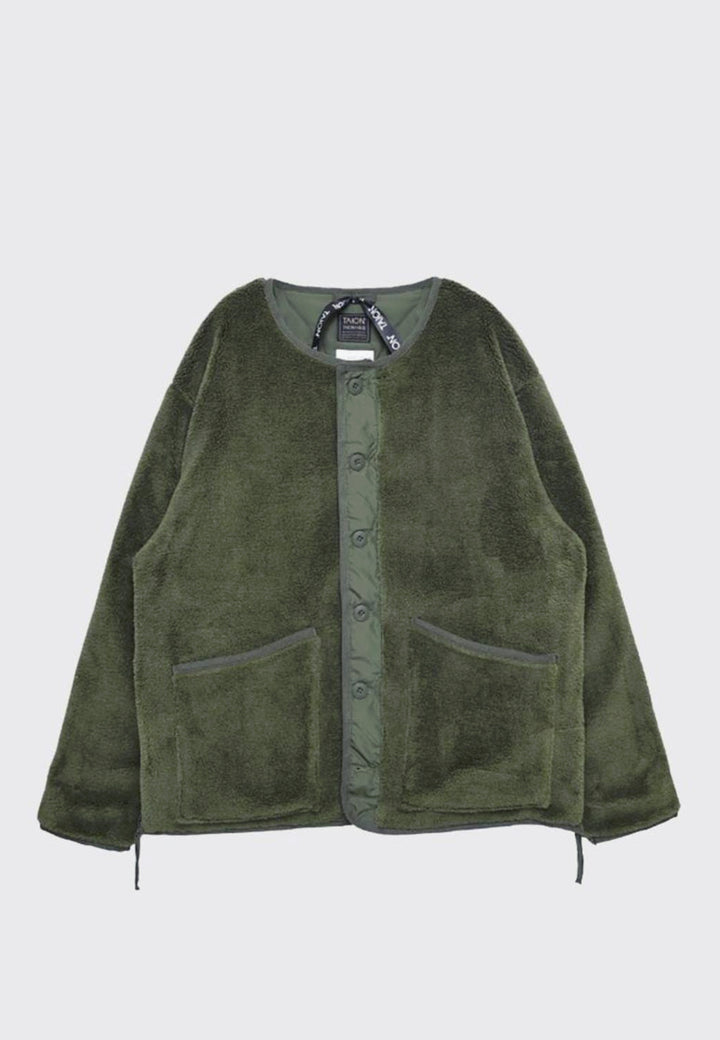 Military Reversible Crew Neck Down Jacket - Olive