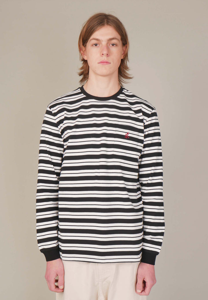Striped One Point Long Sleeve - black/white