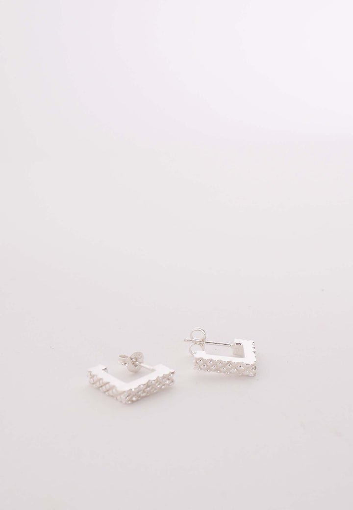 XX Square Earrings - silver