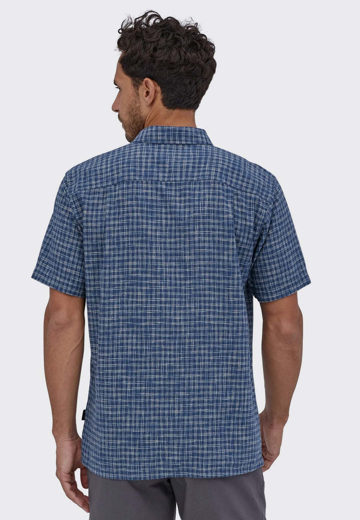 Back Step Shirt - ikat net/stone blue