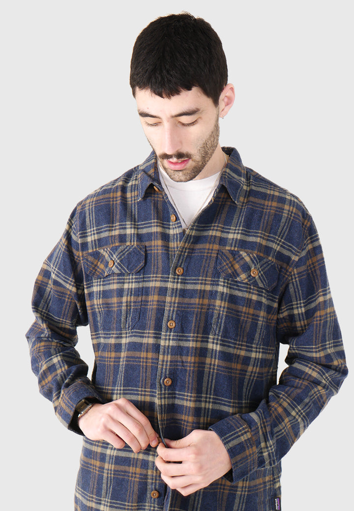 Organic Fjord Flannel Shirt - New Navy