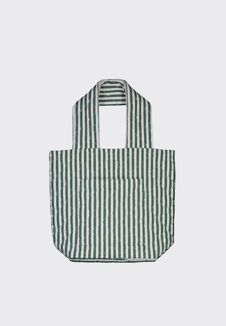 Quilt Bag - green/white stripe