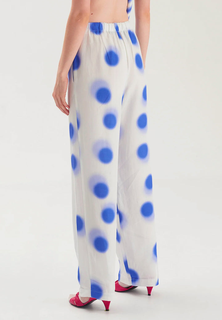 Relaxed Pant - White/Blue Spot