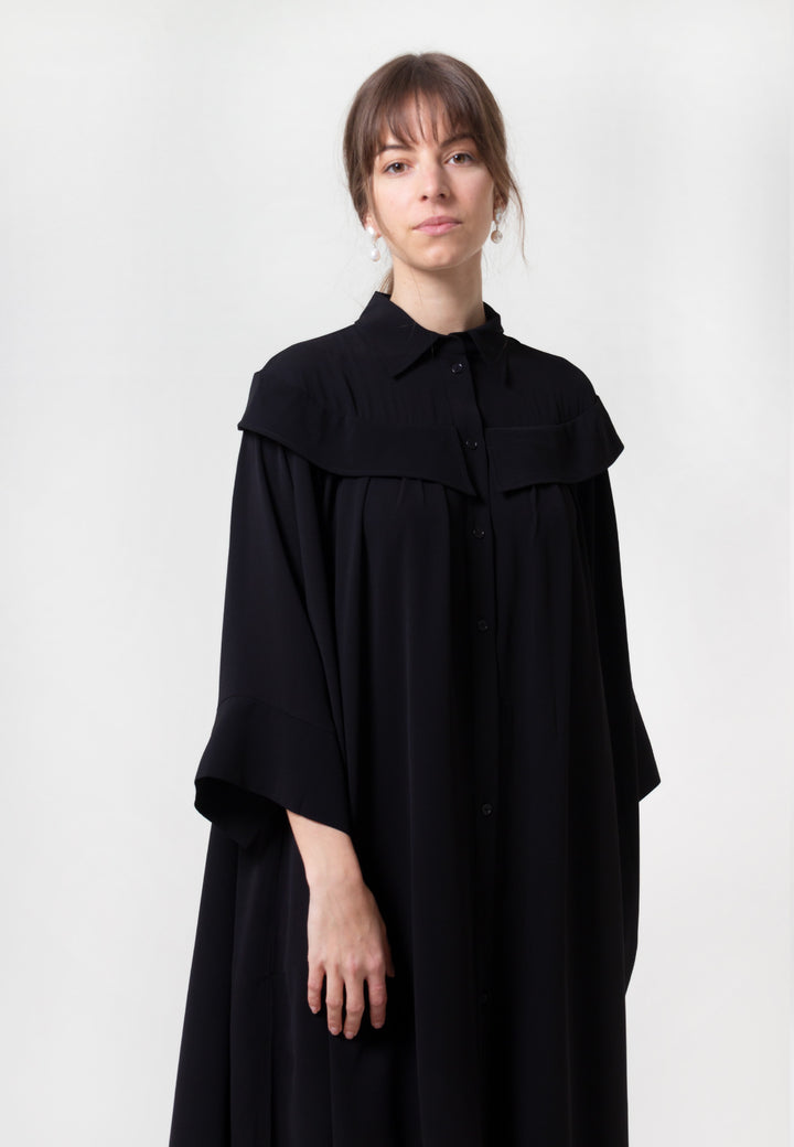 Shoulder Collar Dress - black