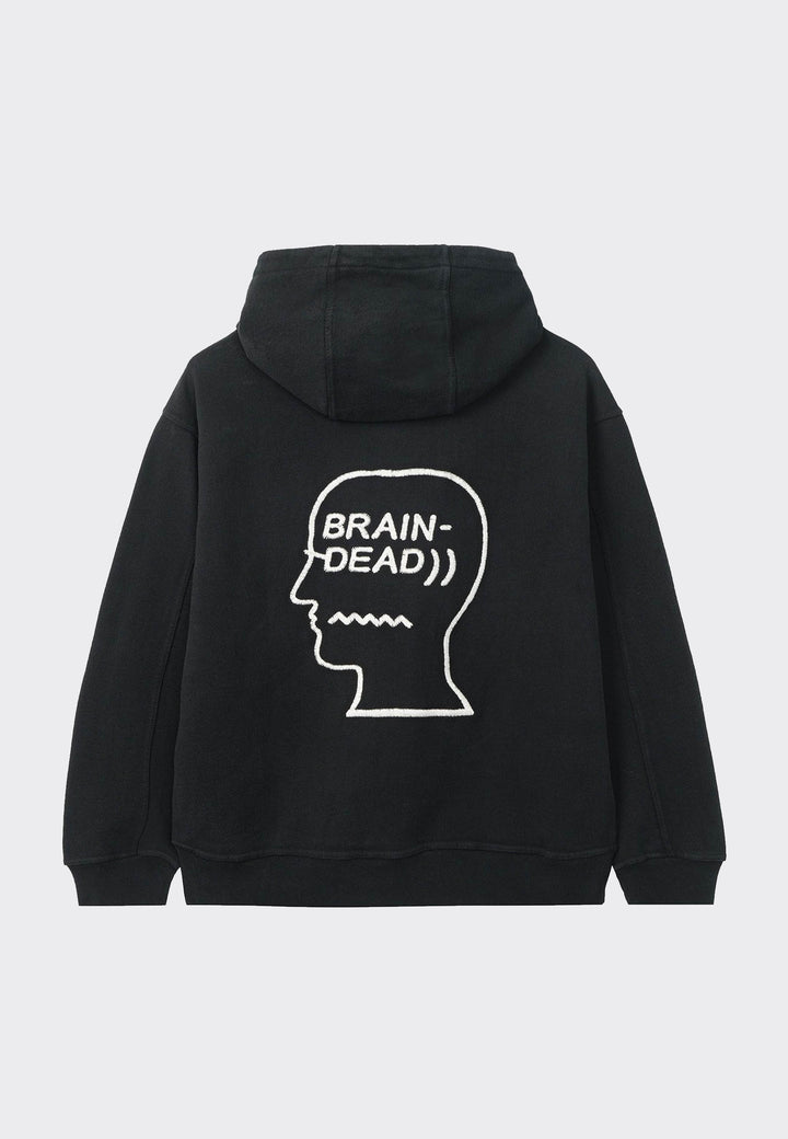 Speed Text Embroidered Logo Hoodie- black