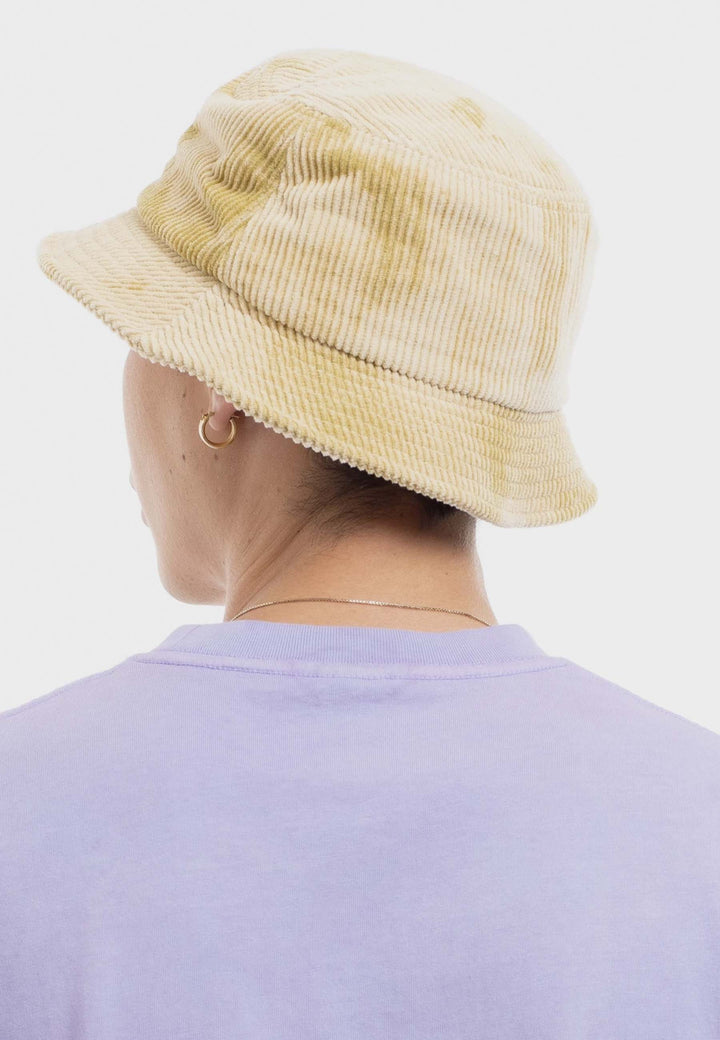 Spikey Bleached Cord Bucket Hat - gold