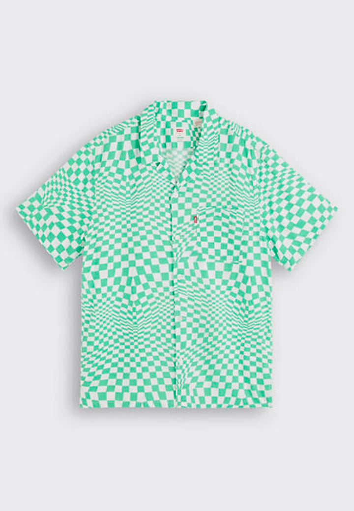 Sunset Camp Shirt - Trippy Checks Green