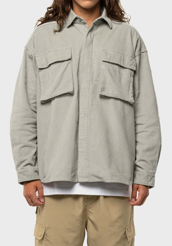 Corduroy Shirt Jacket - Light Mint