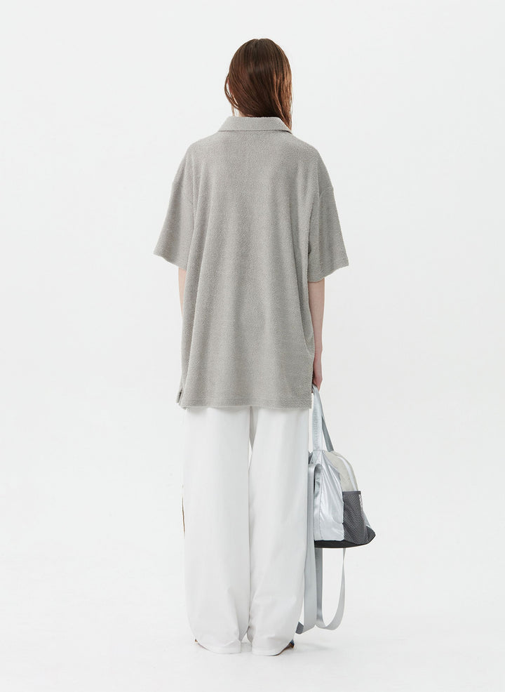 Terry Collared T-Shirt - grey