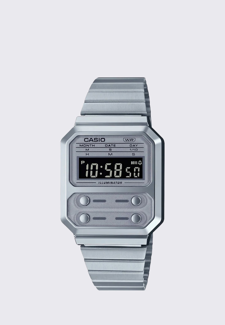 Vintage Digital Watch (A100WE-7B) - silver
