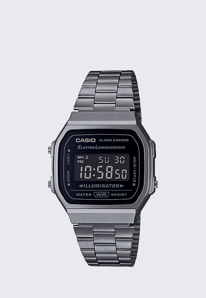 Vintage Digital Watch (A168WGG-1B) - Grey Ion/Black