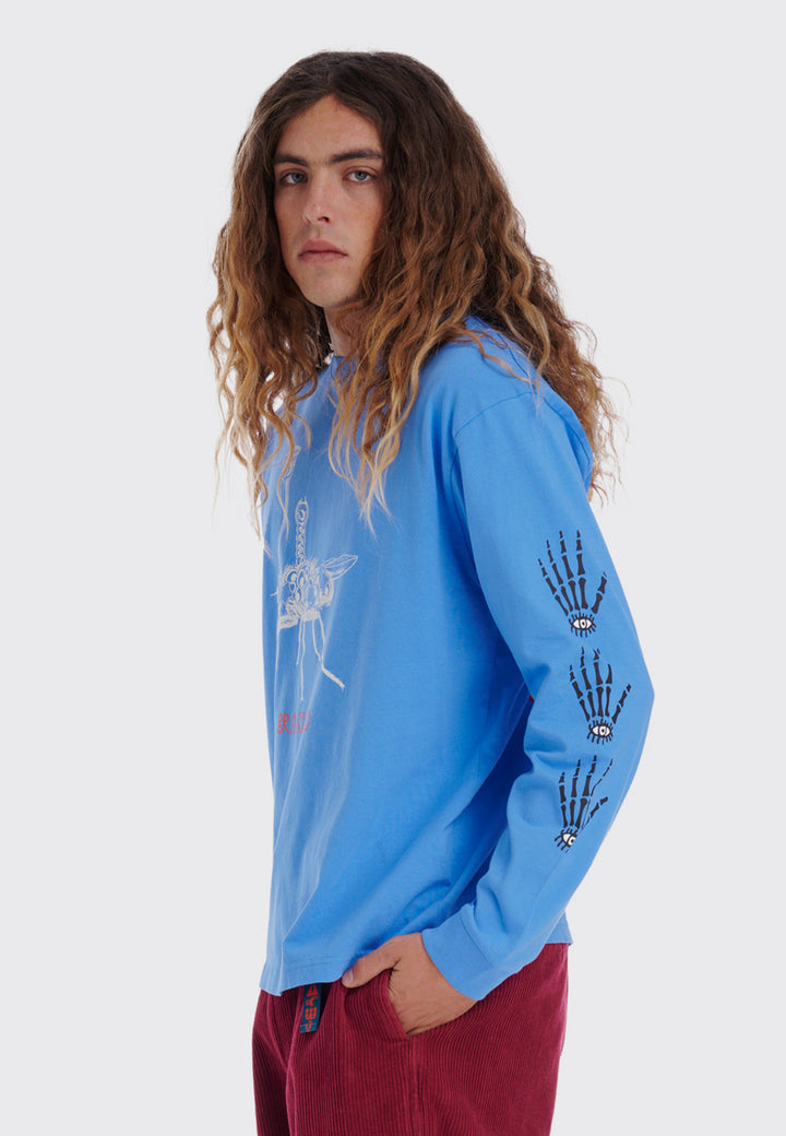Worm In The Apple Long Sleeve - blue