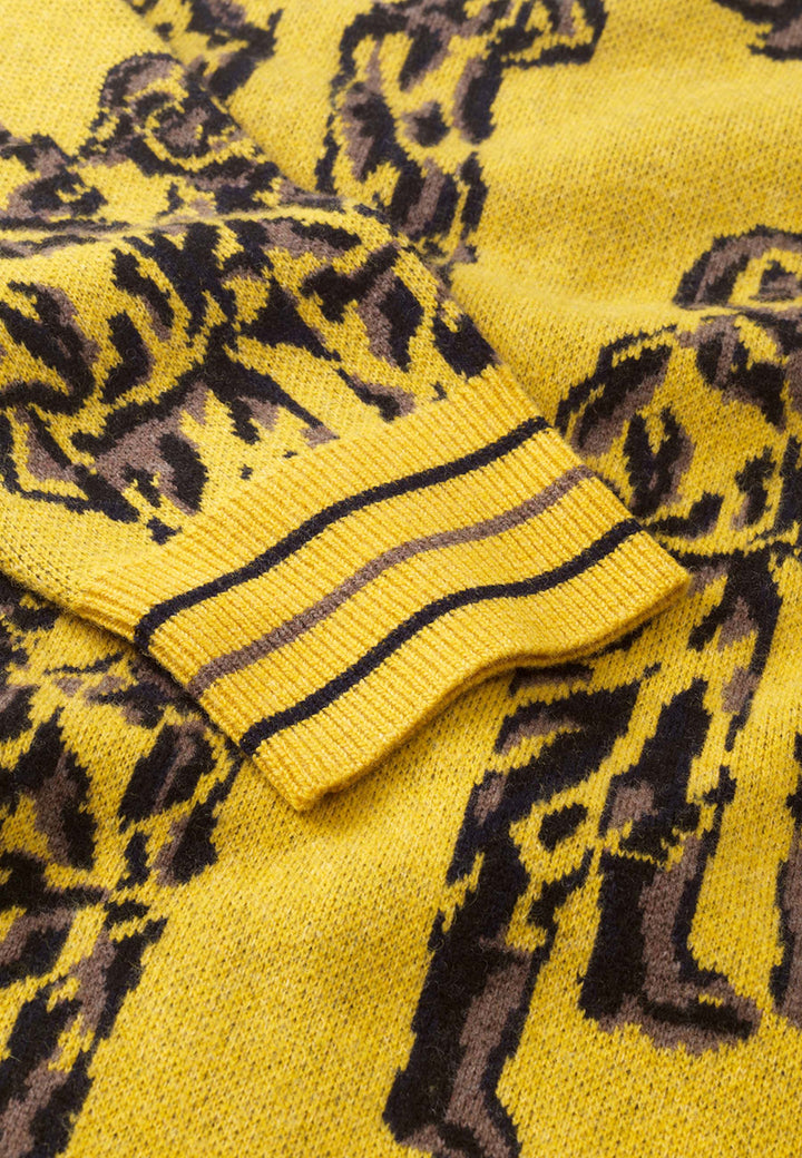 Kalle JC Mask Jacquard Sweater - yellow