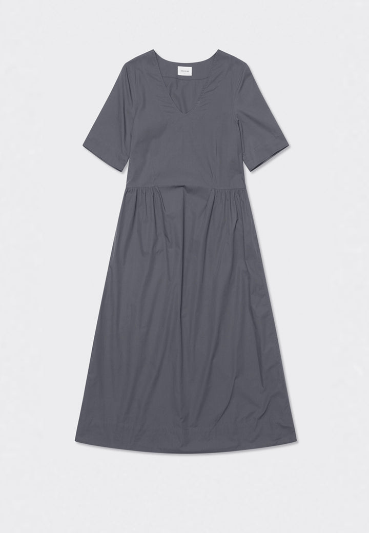 Nova Poplin Dress - slate grey