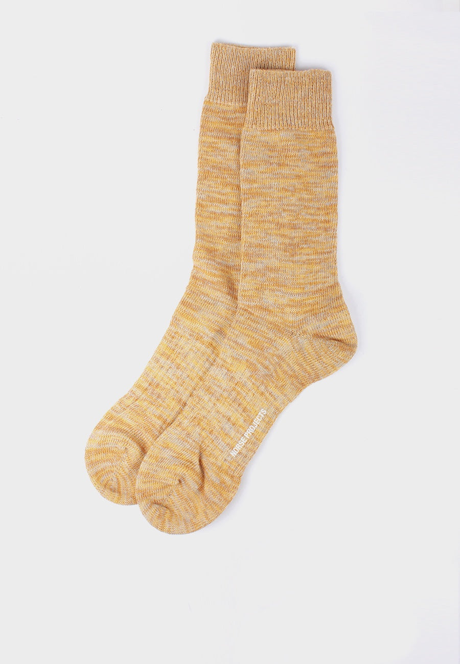 Norse Projects Bjarki Blend Socks - sunwashed yellow - Good As Gold