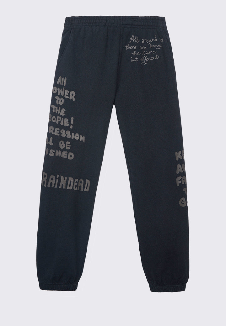 Tonal Type Print Sweatpants - black