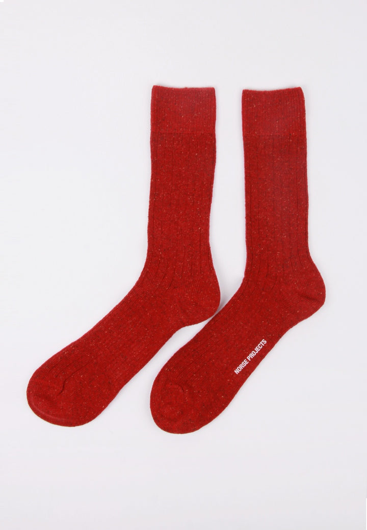 Bjarki Neps Socks - cabin red