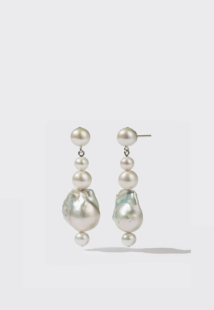 Bon Bon Pearl Earrings - Silver