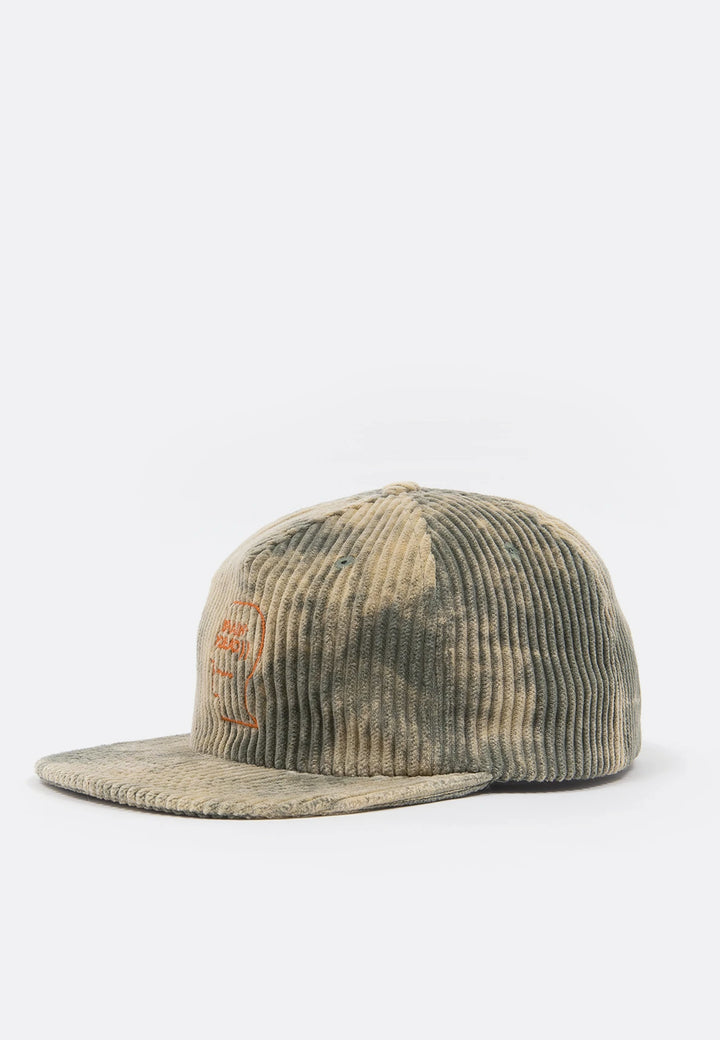 Bleached Cord Logo Head Hat - green