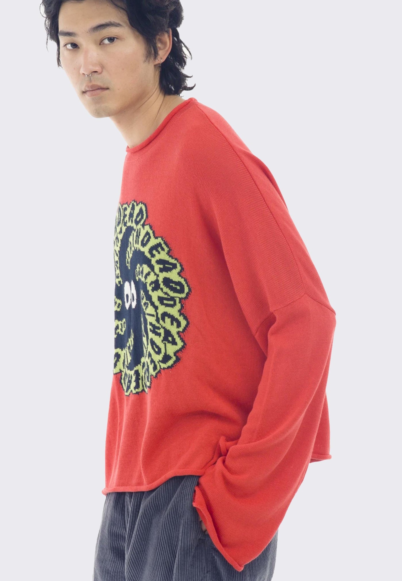 Brain Dead | Buy Spit It Oversized Cropped Boxy Sweater - red