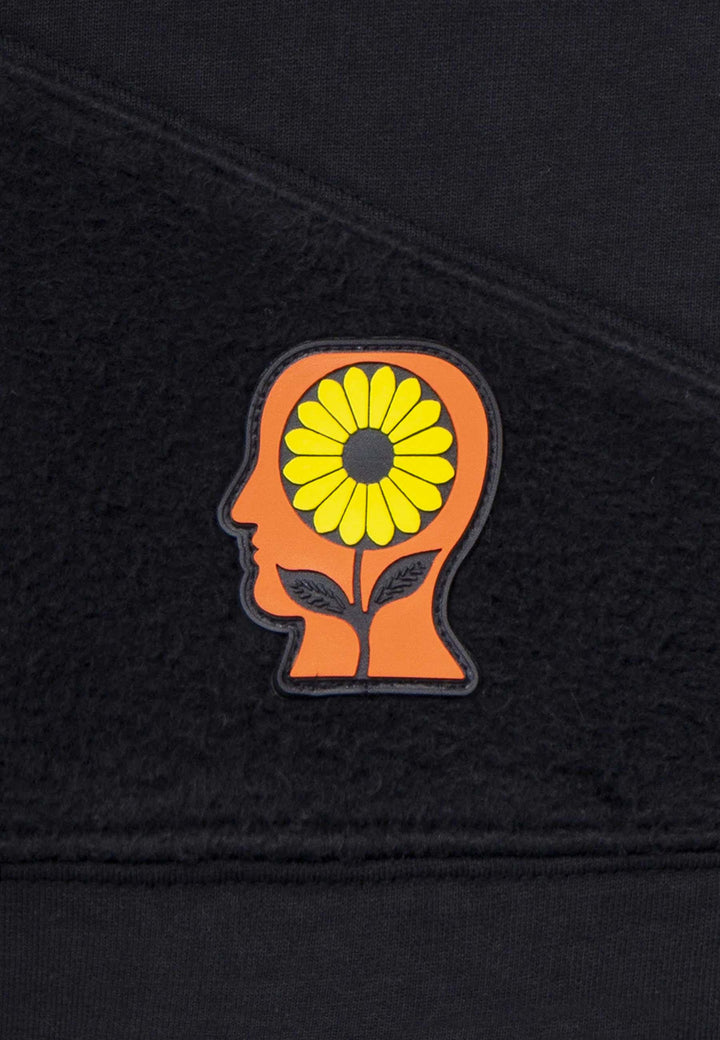 Sunflower Asymmetrical Panelled Crewneck - black