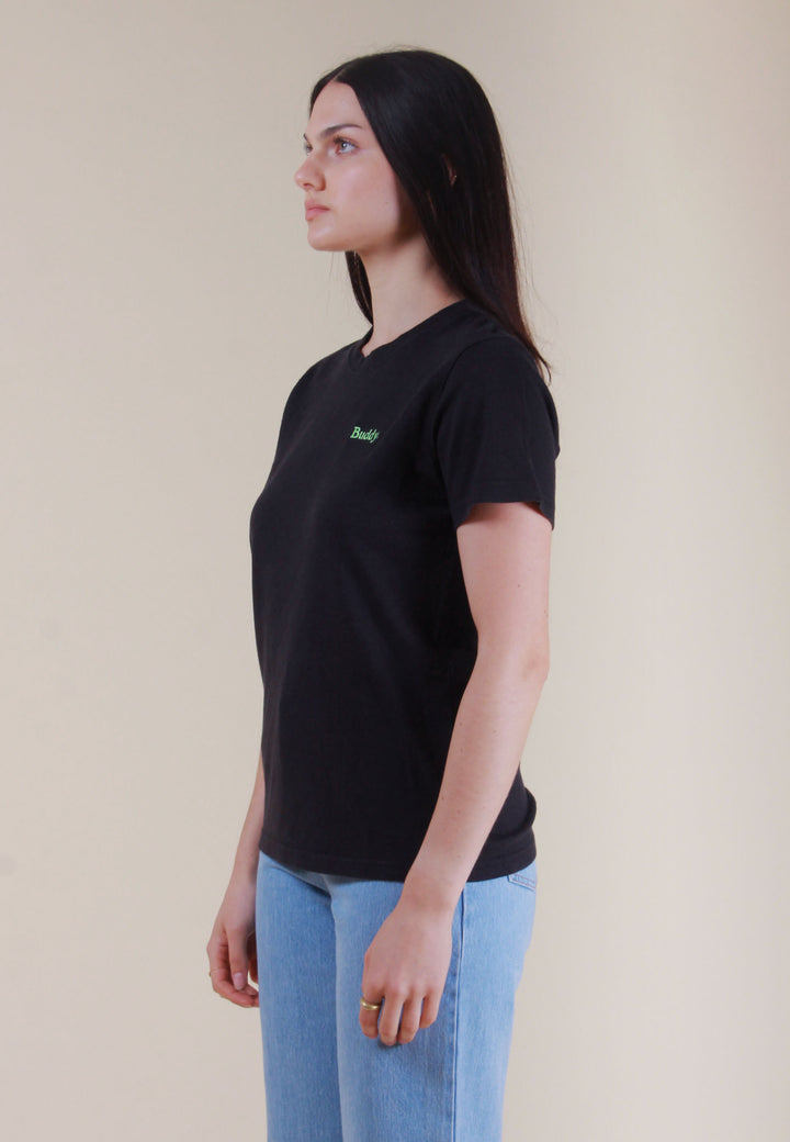 Embroidered Classic Hemp T-Shirt - black/green